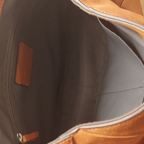 Nordstrom Treasure and Bond Suede Hobo Shoulder Crossbody Bag Orange Rust W… - Picture 5 of 13